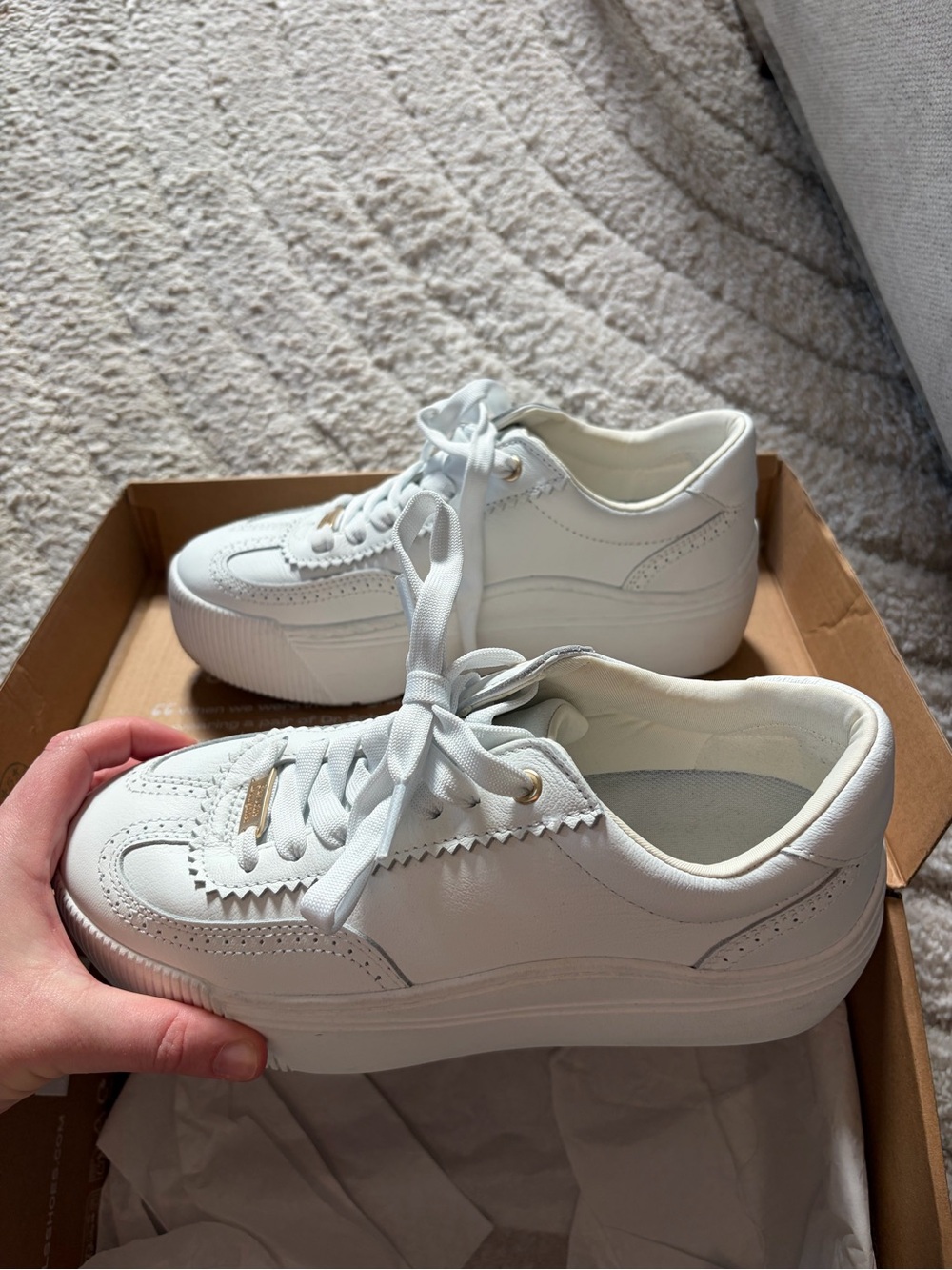 Dr. Scholl’s White Platform Lace-Up Sneakers - Women Like New - Picture 6 of 9